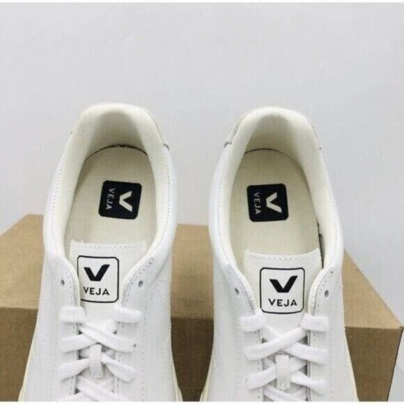 Veja Esplar Logo Low Top Sneaker Extra White/natural Leather Womens US 11 - Picture 7 of 13